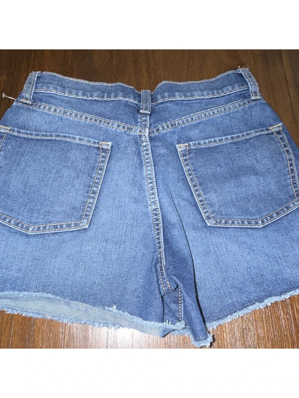 Old Navy Girls Blue Denim Cut-Off Shorts Size 16 Regular Fit Light Wash Zip